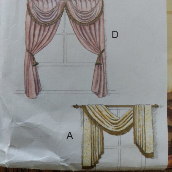 Vintage Vogue 2670 Curtains Sewing Pattern Swags Jabots UNCUT - Picture 5 of 16